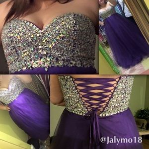 Purple corset back prom dress